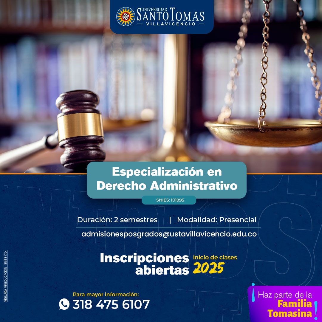 Especialización en Derecho Administrativo, Universidad Santo Tomás Villavicencio
