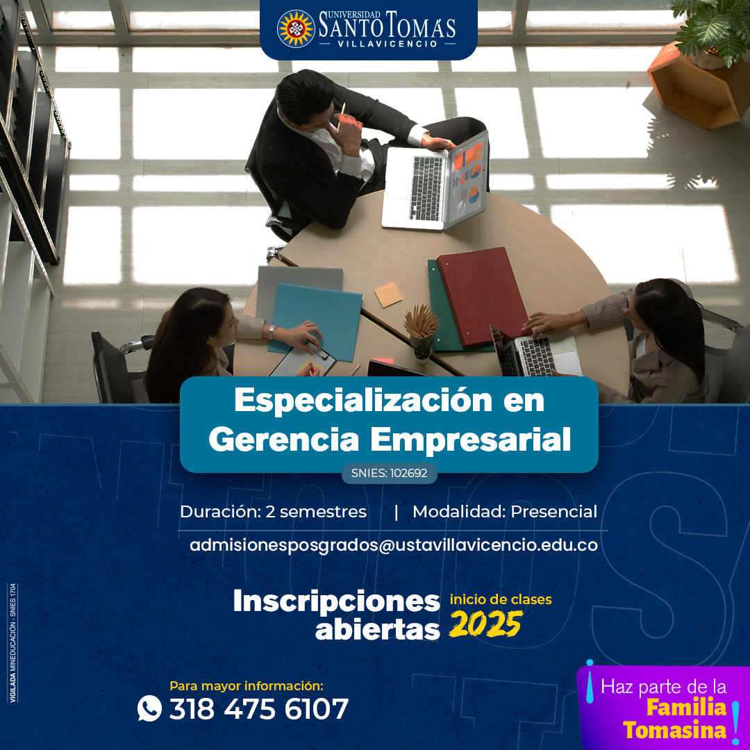Especialización en Gerencia Empresarial, Universidad Santo Tomás Villavicencio