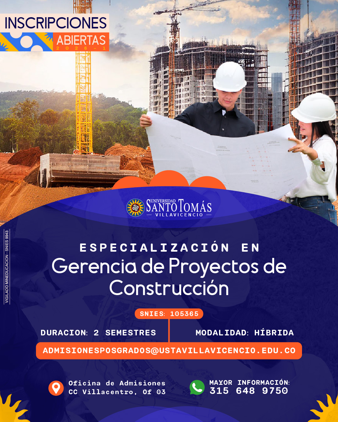 Especialización en Gerencia de Proyectos de Construcción, Universidad Santo Tomás Villavicencio