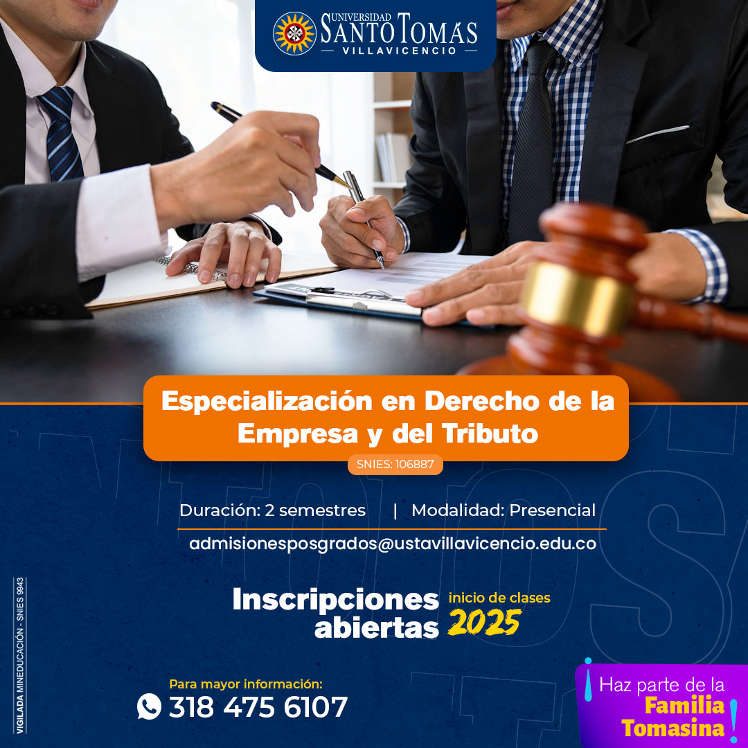 Especialización en Derecho de la Empresa y del Tributo, Universidad Santo Tomás Villavicencio