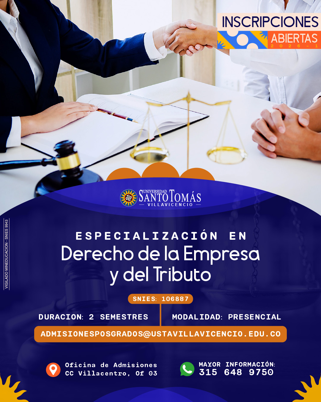 Especialización en Derecho de la Empresa y del Tributo, Universidad Santo Tomás Villavicencio