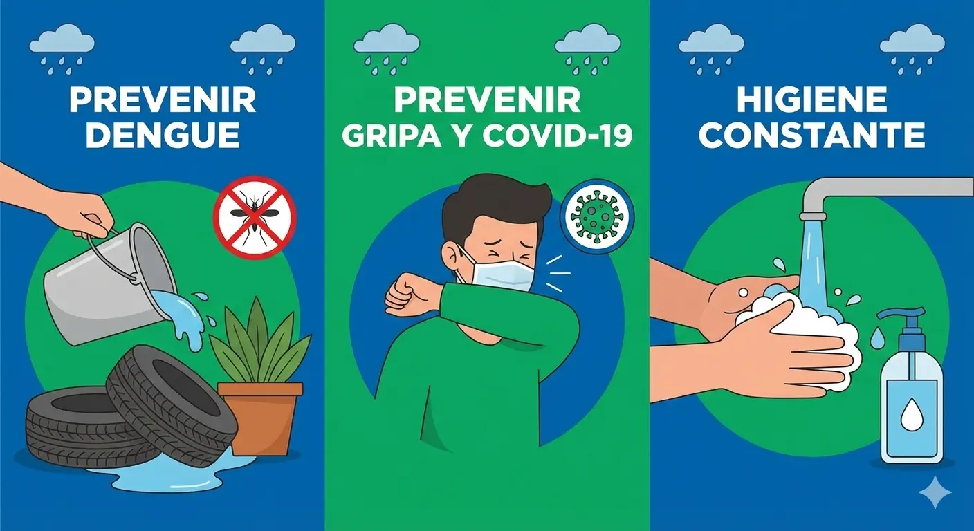 prevención del dengue, gripa y covid-19