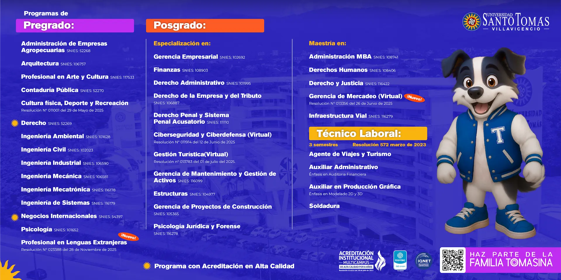 Oferta academica usta villavicencio 2026-1